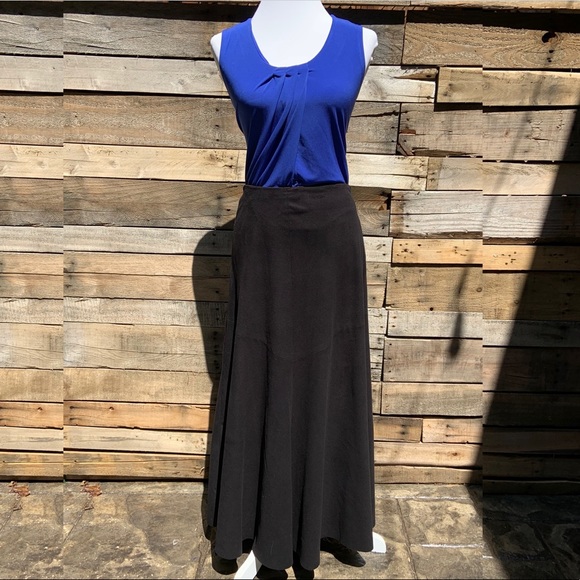 J. Jill Dresses & Skirts - J. Jill Faux Black Suede Long Skirt | Size 12